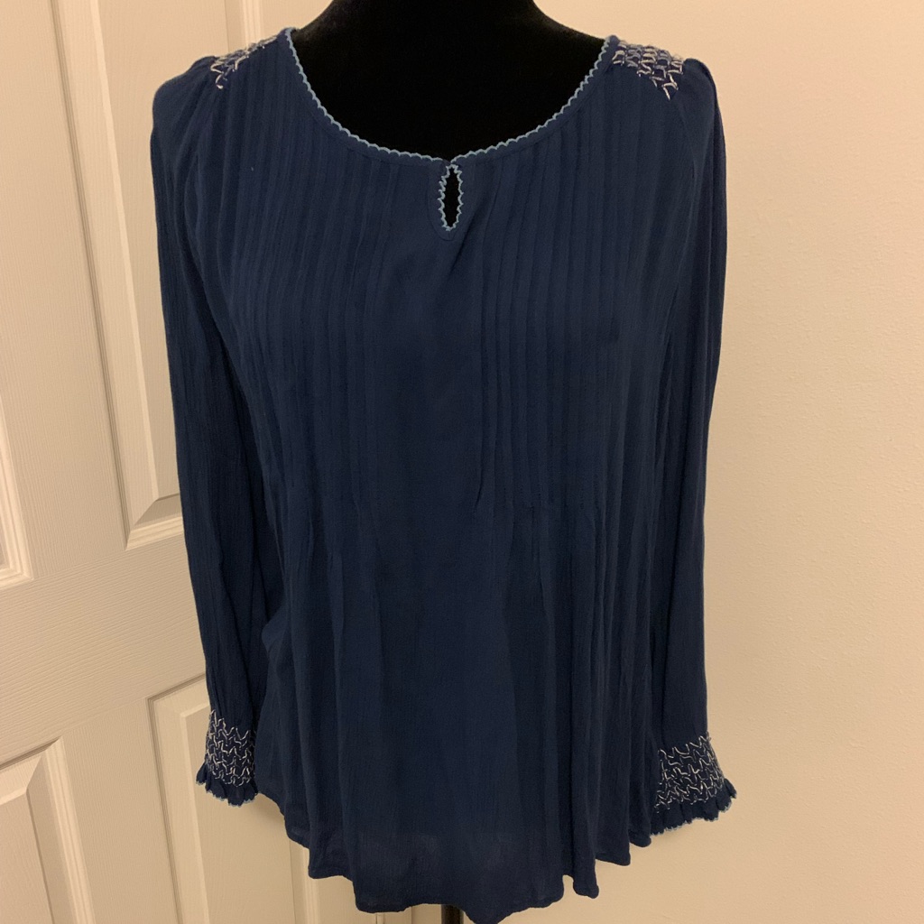 2 For $22 Style & Co Long Sleeved Peasant Blouse
